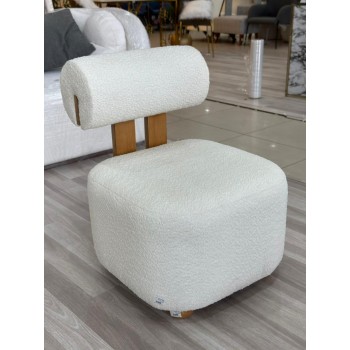 كرسي بوكليه بتصميم مميز وجذاب لون ابيض 80*50 سم