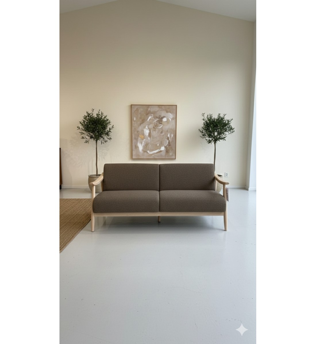  كرسي كنب مقعدين  خشب  ماليزي قماش  بأرجل خشب مقاس 179*78*85سم