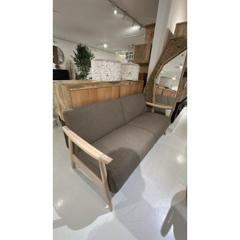  كرسي كنب مقعدين  خشب  ماليزي قماش  بأرجل خشب مقاس 179*78*85سم