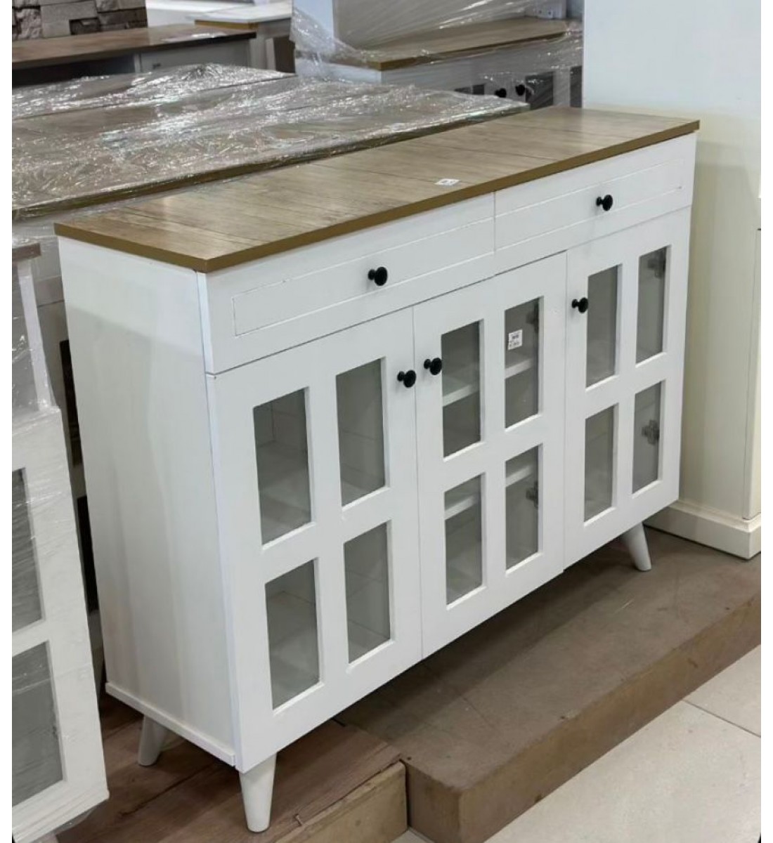 Corner Cafe Plus Wooden White Color Wooden Surface 117*34*90cm