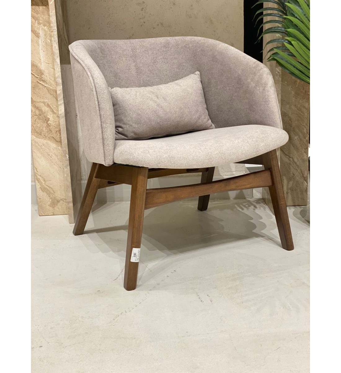 Malaysian wood sofa chair, fabric with wood legs, size 61 * 64 * 65 cm