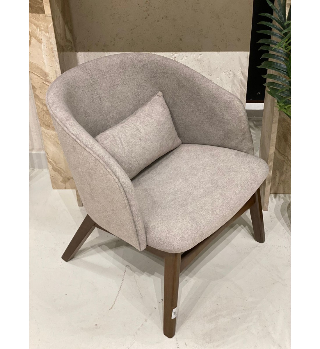 Malaysian wood sofa chair, fabric with wood legs, size 61 * 64 * 65 cm
