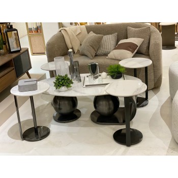 طقم طاولات قهوه على النمط الاوروبي 5قطع سراميك