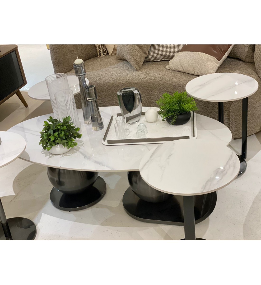 طقم طاولات قهوه على النمط الاوروبي 5قطع سراميك طقم طاولات قهوه على النمط الاوروبي 5قطع سراميك