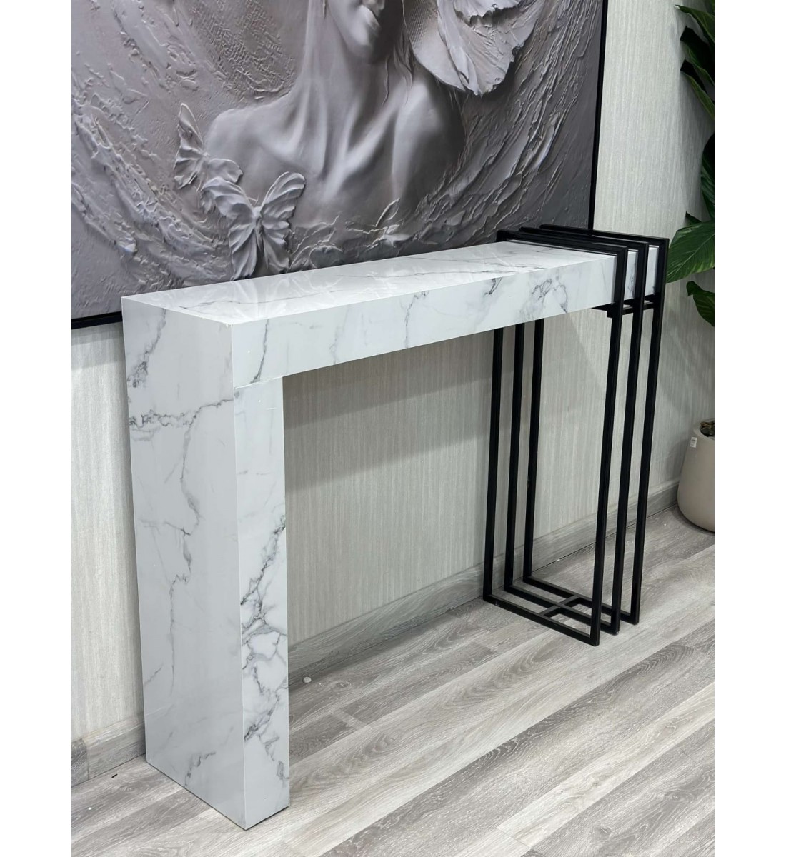 Marble alternative entrance table, new and elegant shape (120*30*75) cm