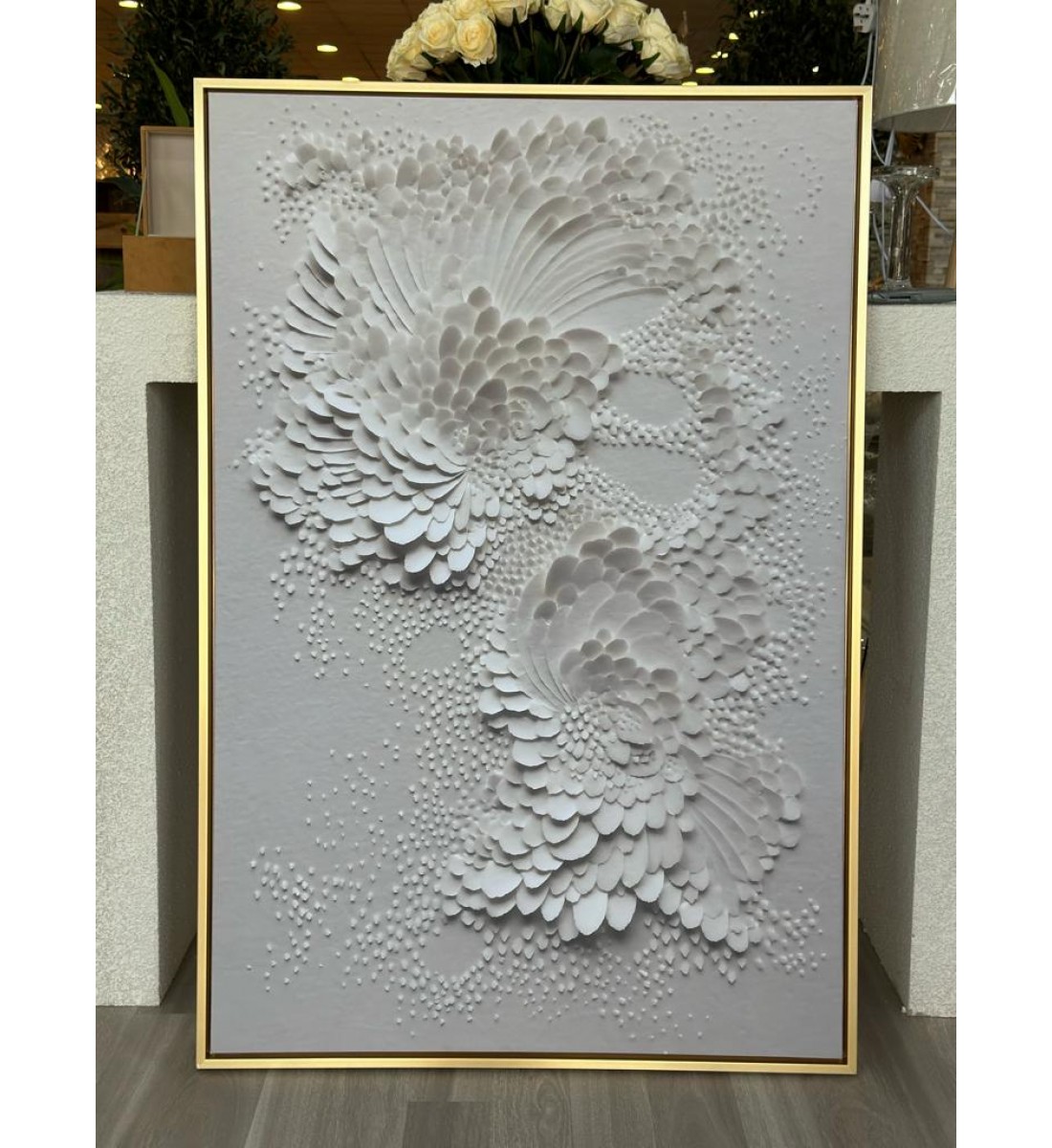 لوحة منظر جداري  بروز ذهبي 120*150سم 