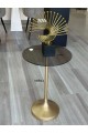 طاولة خدمة زجاج عمود حديد ذهبي 35*35*55 سم 