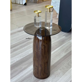 طاولة خدمة خشبي عمود  بيضاوي 35*35*55 سم 