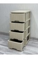 Beige rattan drawer, 4 floors, size (37*45*84) cm