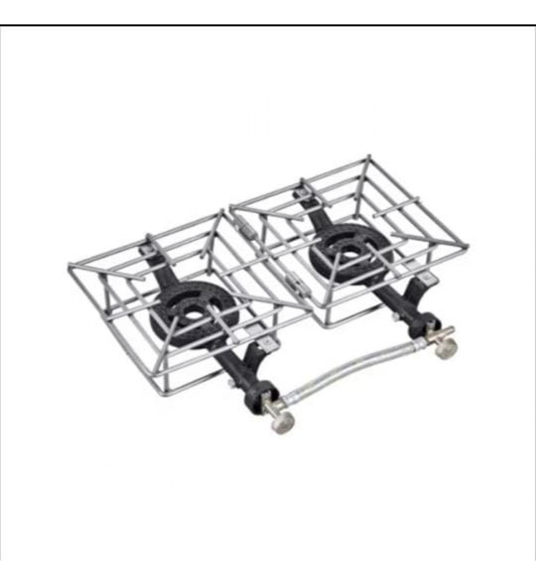 Black gas stove, 2 burners, Mustafat