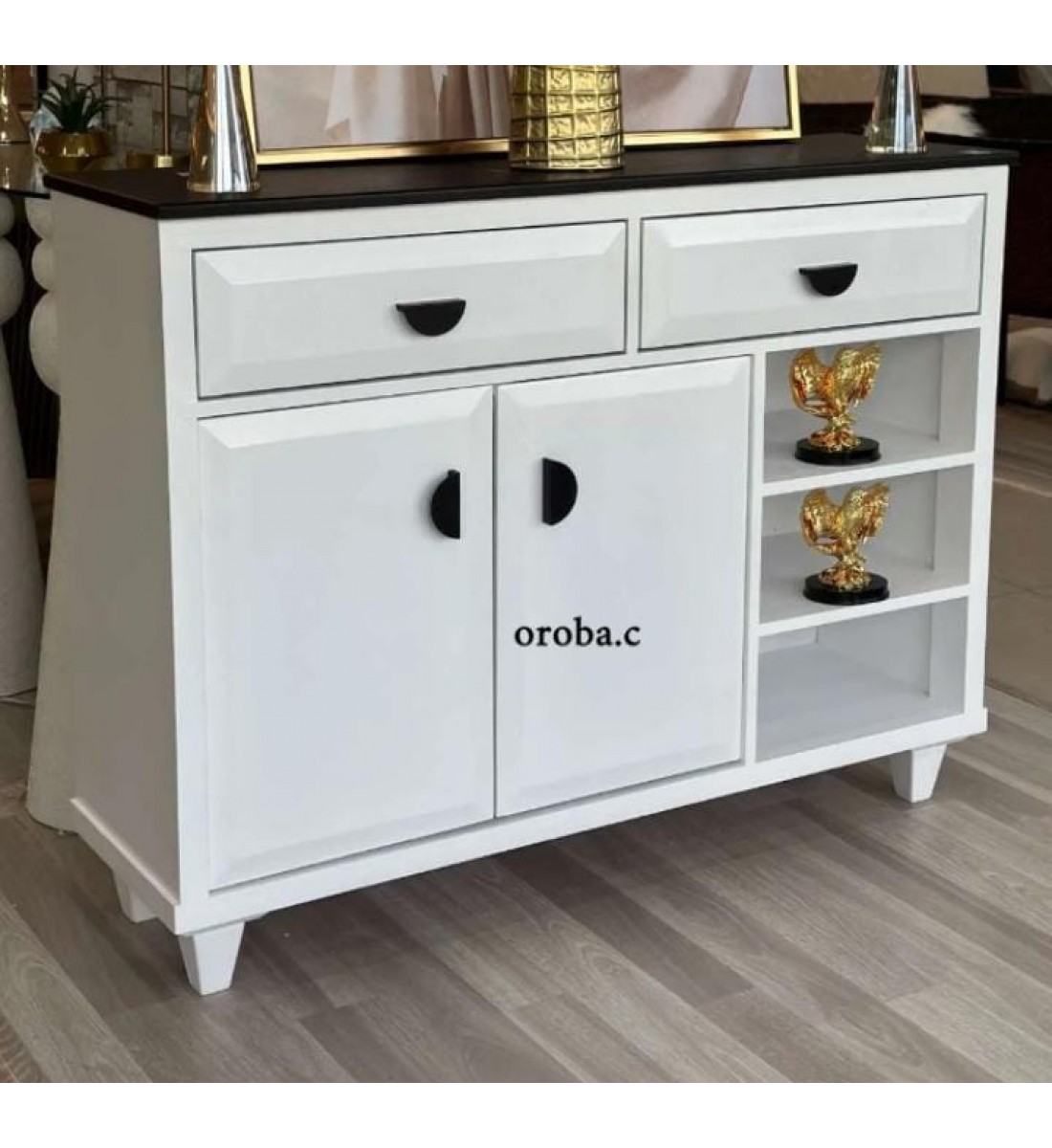 ركن كافي خشبي لون ابيض سطح خشبي  مقاس 120*36*90سم