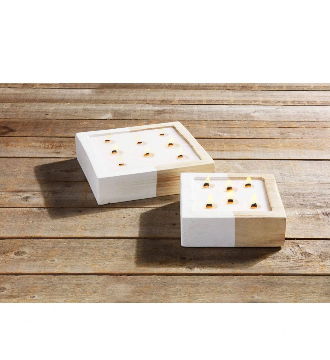 شمعة معطرة بقالب خشب برائحة منعشة فواحة 6 شعلة