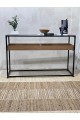 مدخل كونسول خشب على سطح زجاج120×40×76سم مدخل كونسول خشب على سطح زجاج120×40×76سم