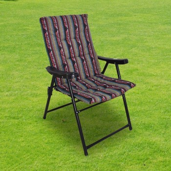 كرسي رحلات قماش بارجل حديد مخطط سدو 45*50*92سم قابل للطي