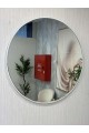Circular hanging mirrors with a steel frame, white, 90 cm