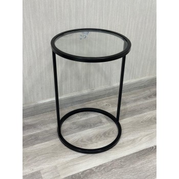 طاولة خدمة حديد سطح زجاج اسود 35*35*50 سم 