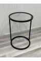 طاولة خدمة حديد سطح زجاج اسود 35*35*50 سم 