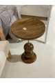 طاولة هندي خشب بعامود حديد ذهبي - مقاس 40×40×55سم