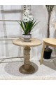 Wooden side table, creative geometric design, Antica, 47 x 44 x 44 cm