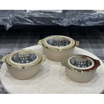  طقم حافظات طعام بلاستيك غطاء زجاج 3 مقاسات 