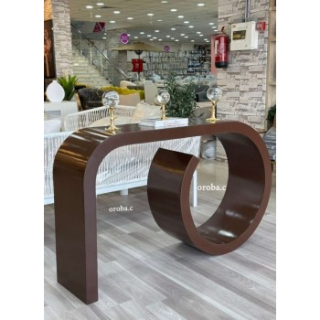  طاولة مدخل خشبي سطح ناعم لون بني  شكل جديد وانيق (130*35*90)سم