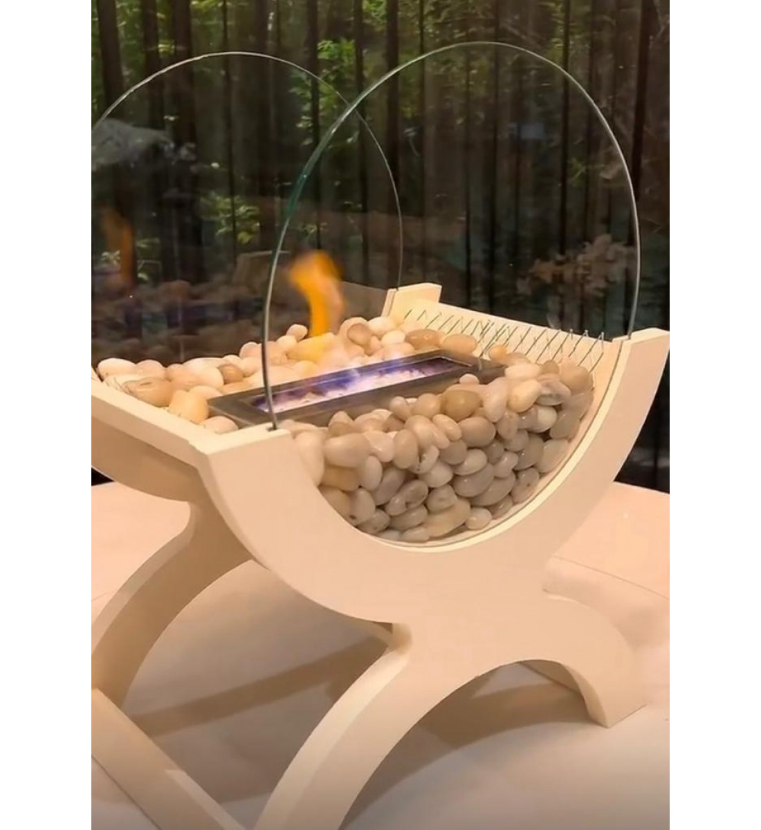 دفاية حديد مع زجاج نار مشتعلة غاز الايثانول دفاية حديد مع زجاج نار مشتعلة غاز الايثانول