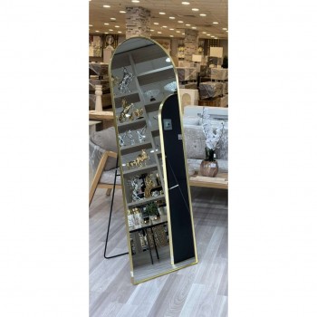 مرايا ببرواز  ذهبي باستاند حديد بتصميم عصري مقاس 180*60سم