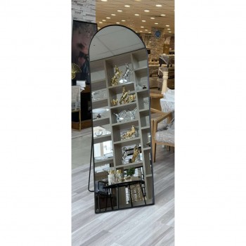 مرايا ببرواز  اسود باستاند حديد بتصميم عصري مقاس 180*60سم