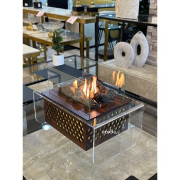 دفاية ضي خشبي غاز بتصميم انيق مقاس 45*29*33سم 