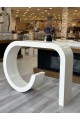  طاولة مدخل خشبي لون ابيض شكل جديد وانيق (130*30*100)سم