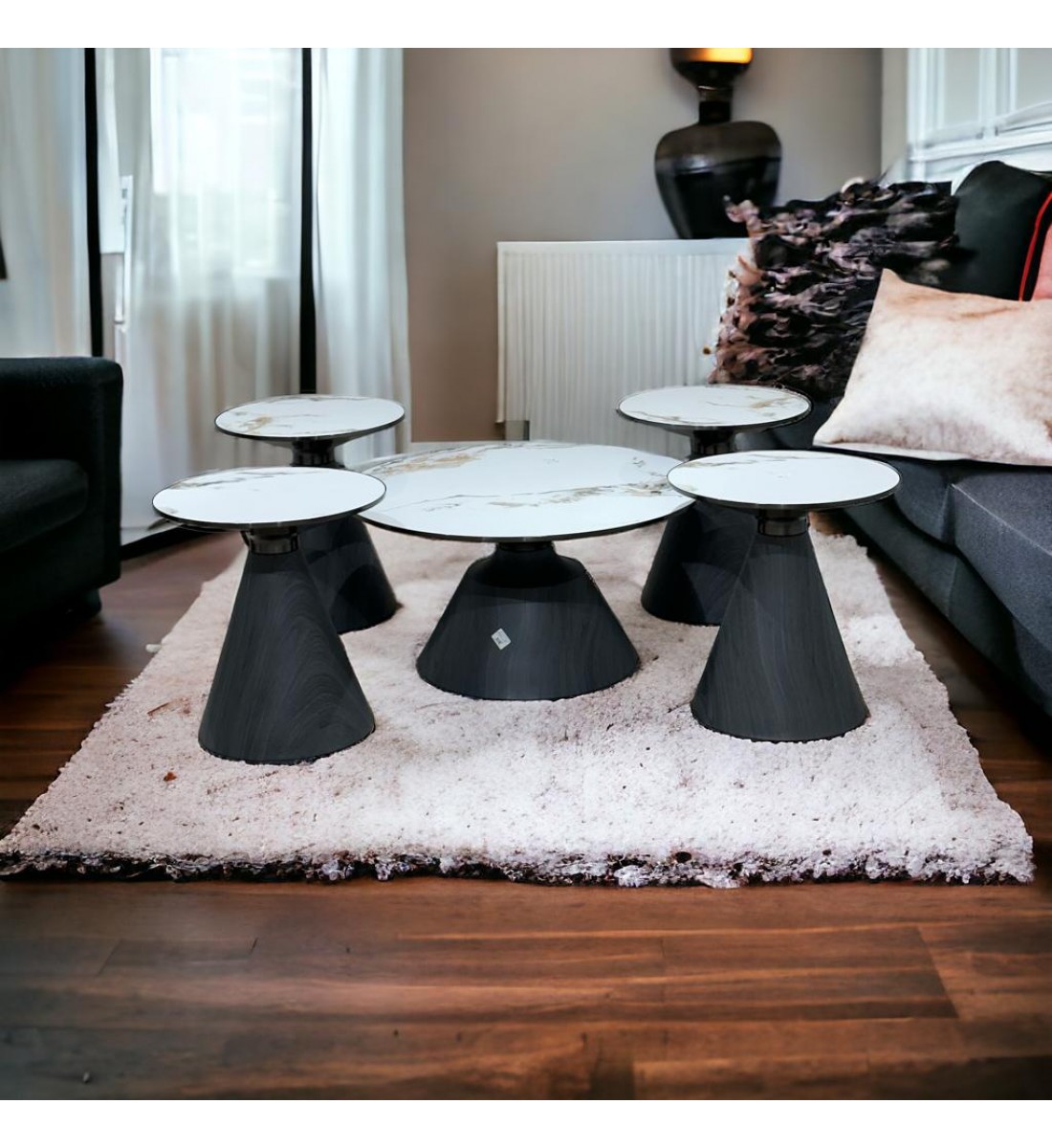 5-piece marble table set