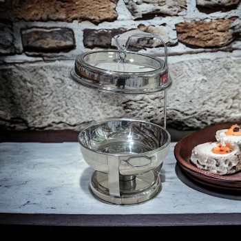  سخان بوفية صحن تقديم سيراميك لتسخين الطعام مزود بغطاء بتصميم فريد ممي6لتر