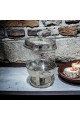 Buffet heater, ceramic serving dish for heating food with a uniquely designed lid, 6 liters