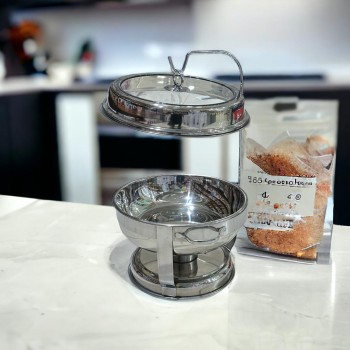  سخان بوفية صحن تقديم سيراميك لتسخين الطعام مزود بغطاء بتصميم فريد ممي6لتر