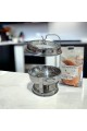 Buffet heater, ceramic serving dish for heating food with a uniquely designed lid, 6 liters