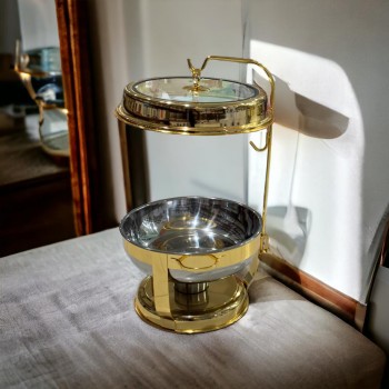  سخان بوفية صحن تقديم سيراميك لتسخين الطعام مزود بغطاء بتصميم فريد ممي6لتر