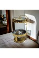 Buffet heater, ceramic serving dish for heating food with a uniquely designed lid, 6 liters