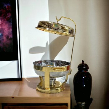  سخان بوفية صحن تقديم سيراميك لتسخين الطعام مزود بغطاء بتصميم فريد ممي4.50لتر