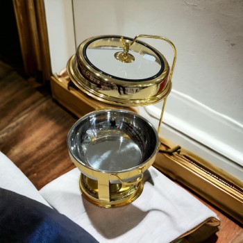  سخان بوفية صحن تقديم سيراميك لتسخين الطعام مزود بغطاء بتصميم فريد ممي4.50لتر