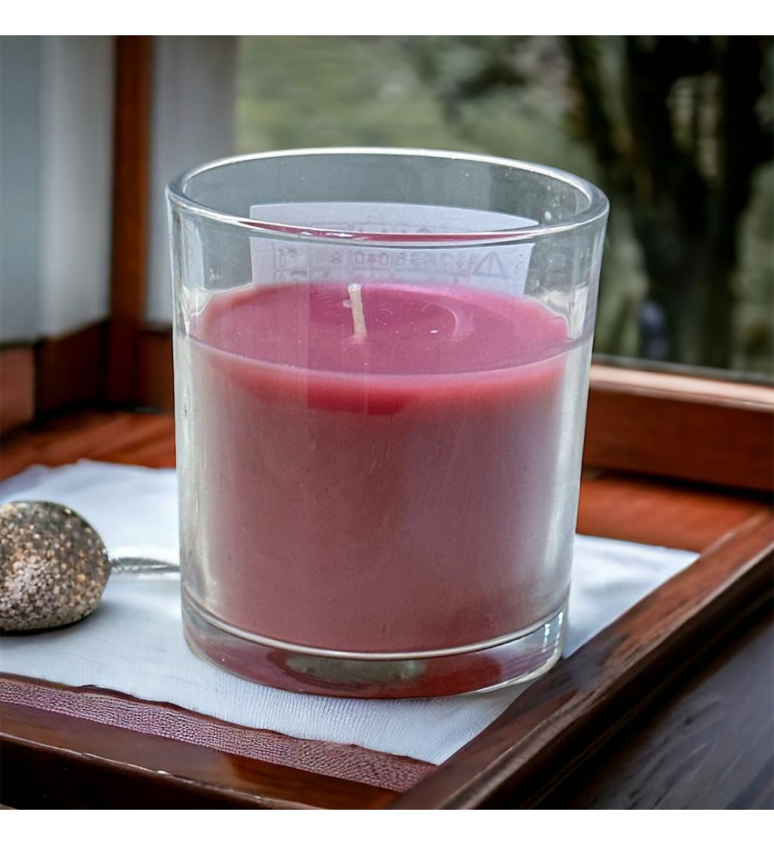 شمع بكاسه معطر منزلي بالرمان والتوت  8×7.5×7.5سم