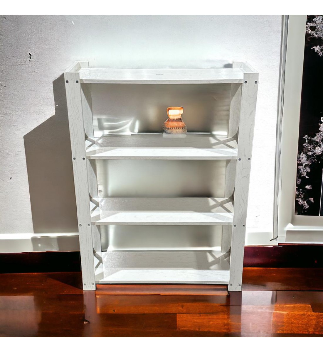 جزامه احذيه خشبيه مكونة من 4 رفوف توفر لك مساحة لتنظيم الأحذية ومتعددة الاستخدام والتخزين مناسبة لمدخل المنزل وغرفة المعيشة - ابيض جزامه احذيه خشبيه مكونة من 4 رفوف توفر لك مساحة لتنظيم الأحذية ومتعددة الاستخدام والتخزين مناسبة لمدخل المنزل وغرفة المعيشة - ابيض