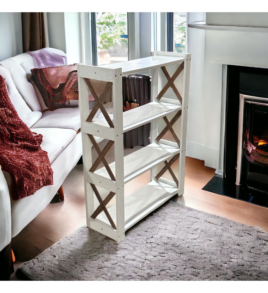 جزامه احذيه خشبيه مكونة من 4 رفوف توفر لك مساحة لتنظيم الأحذية ومتعددة الاستخدام والتخزين مناسبة لمدخل المنزل وغرفة المعيشة - ابيض جزامه احذيه خشبيه مكونة من 4 رفوف توفر لك مساحة لتنظيم الأحذية ومتعددة الاستخدام والتخزين مناسبة لمدخل المنزل وغرفة المعيشة - ابيض