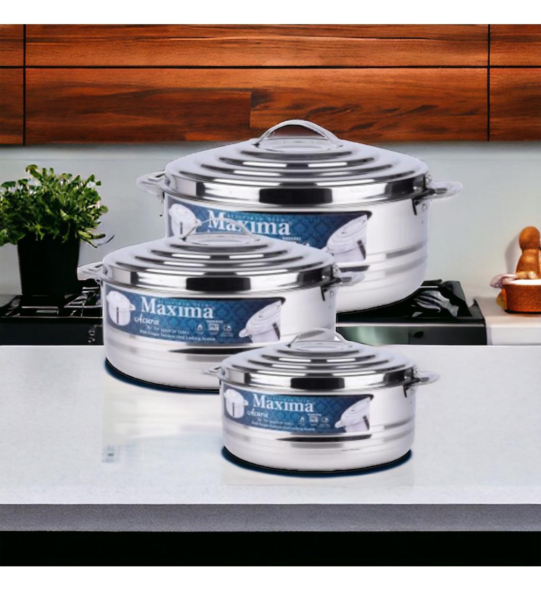 Akura large pot set of 3 pieces from Maxima, size: 3500+5000+8500 ml