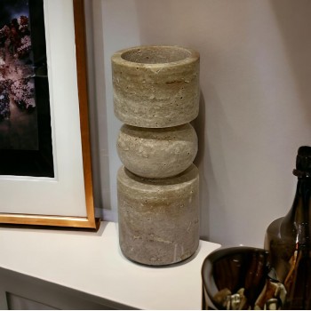 شمعدان رخام ترافنتينوا .20×8×8سم