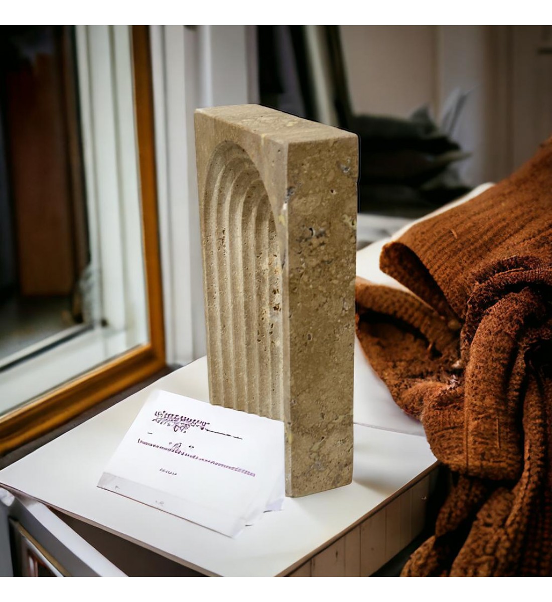 تحفة ديكور رخام ترافنتينو 25×17×5سم تحفة ديكور رخام ترافنتينو 25×17×5سم