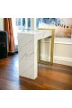 White and gold marble alternative entrance table, new and elegant shape (88 x 30 x 75 cm).