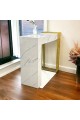 White and gold marble alternative entrance table, new and elegant shape (88 x 30 x 75 cm).