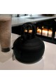 1.5 liter wide black teapot
