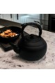 1.5 liter wide black teapot