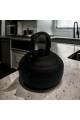 1.5 liter wide black teapot